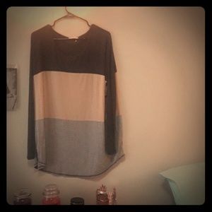 Long sleeved striped top